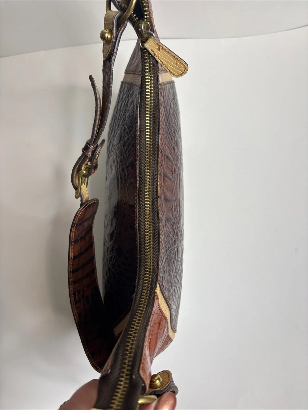 Brahmin croc embossed